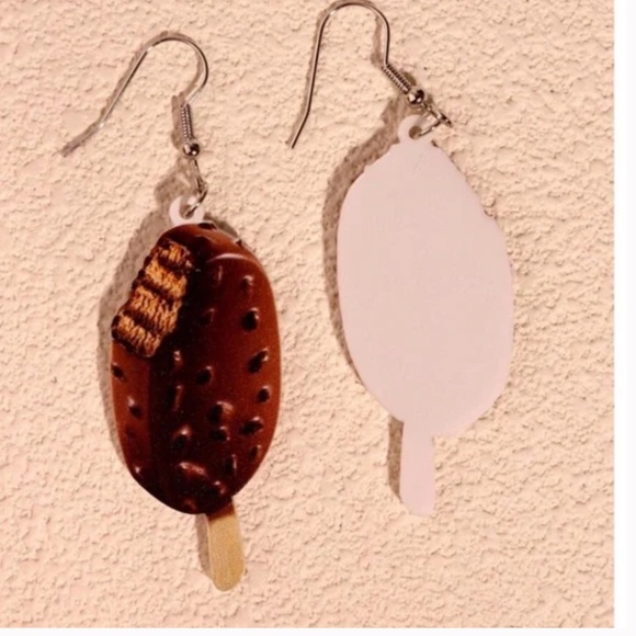 ❤️ FREE Chocolate Ice Cream Icecream Pop Popsicle Summer Hipster Chic Earrings - Picture 3 of 4